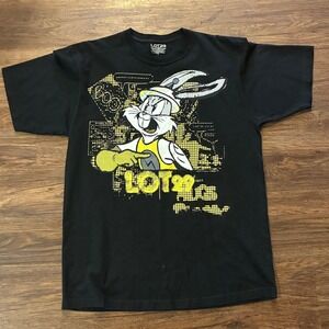 LOT29 Bugs Bunny Graphic T-Shirt Black Looney Tunes Tee‎ Size Large